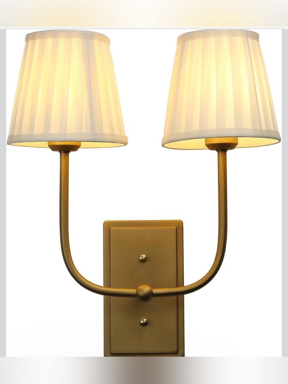 Vintage 2-Lights Wall Sconces with Funnel Pleated Fabric Shades
Double Head, Bra